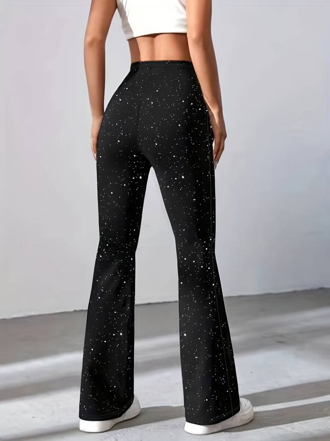 Dames Glitter Broek | Flared Snit
