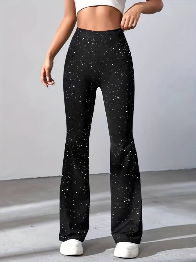Dames Glitter Broek | Flared Snit