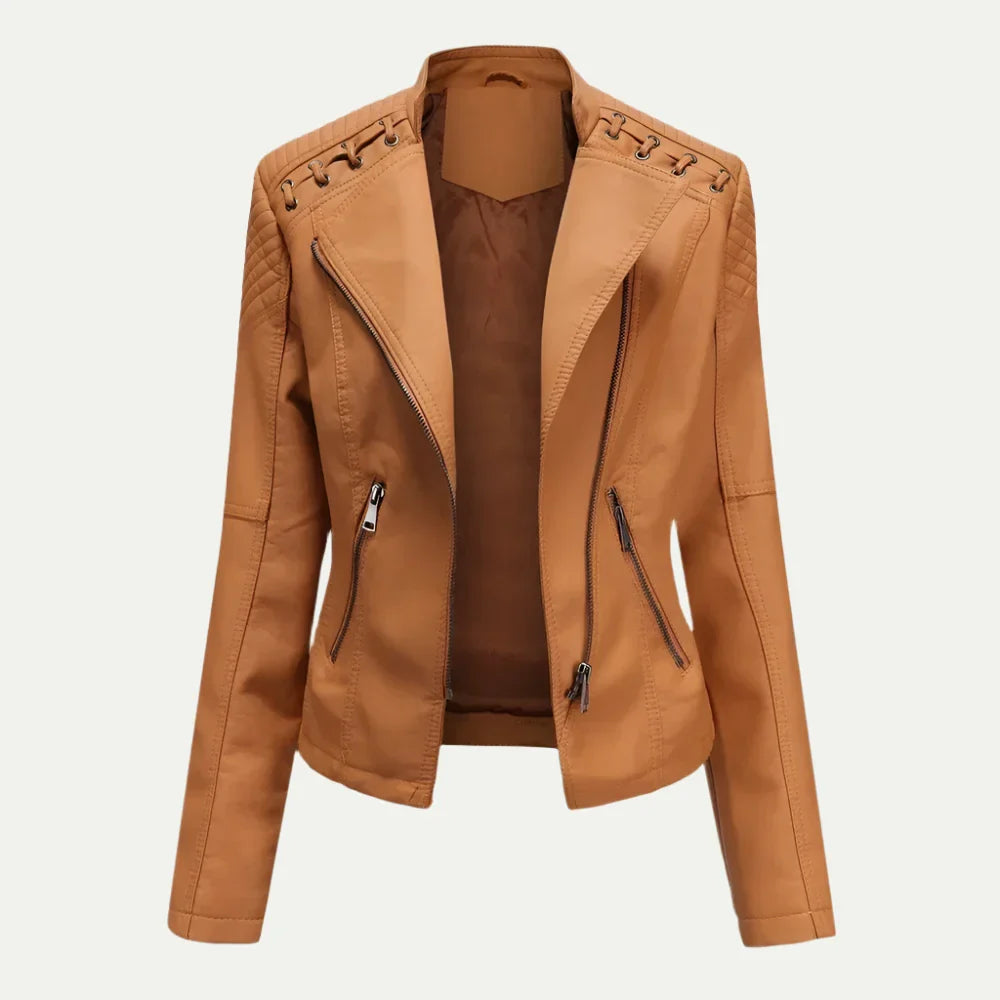 Dames Herfst Korte Leren Jas | Trendy