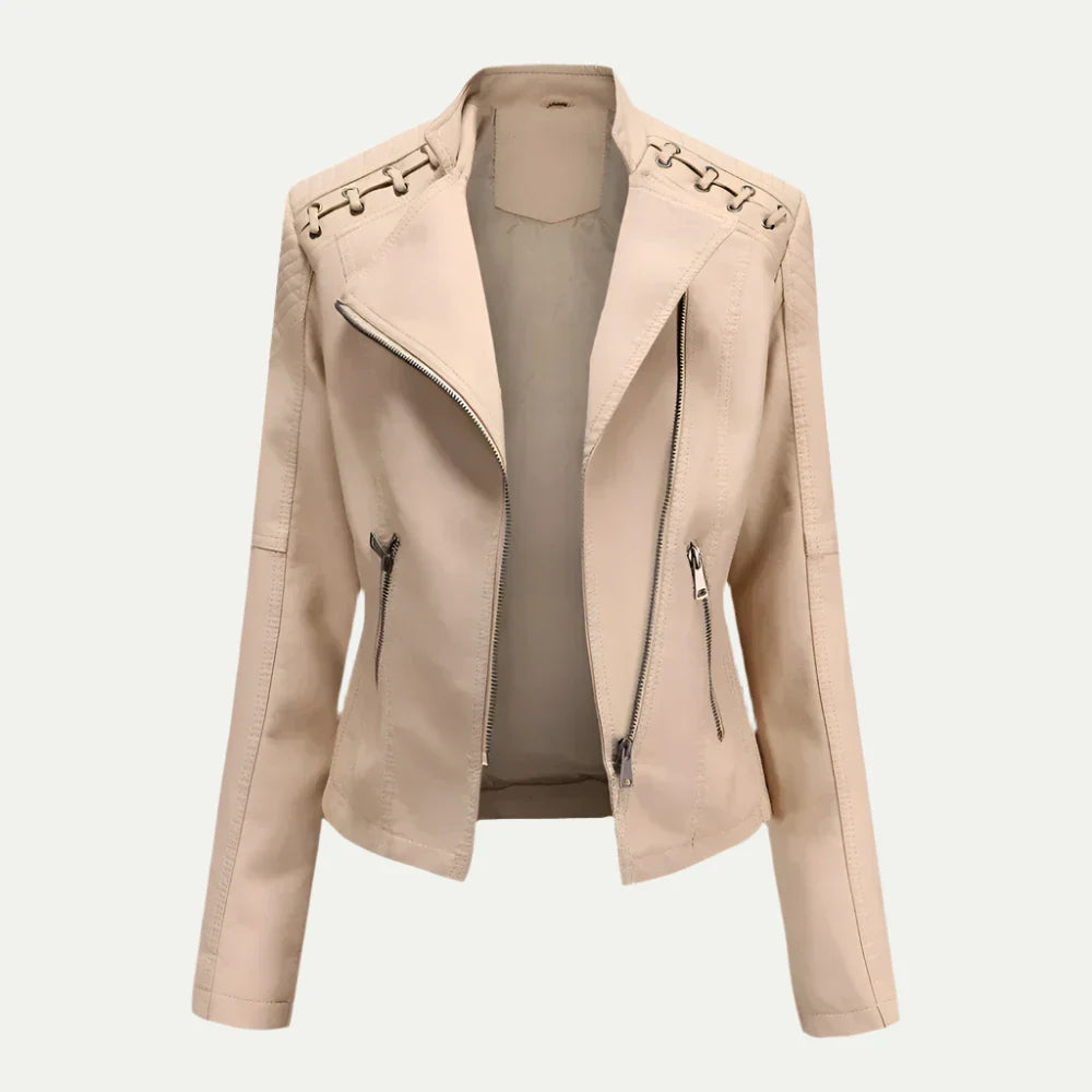 Dames Herfst Korte Leren Jas | Trendy