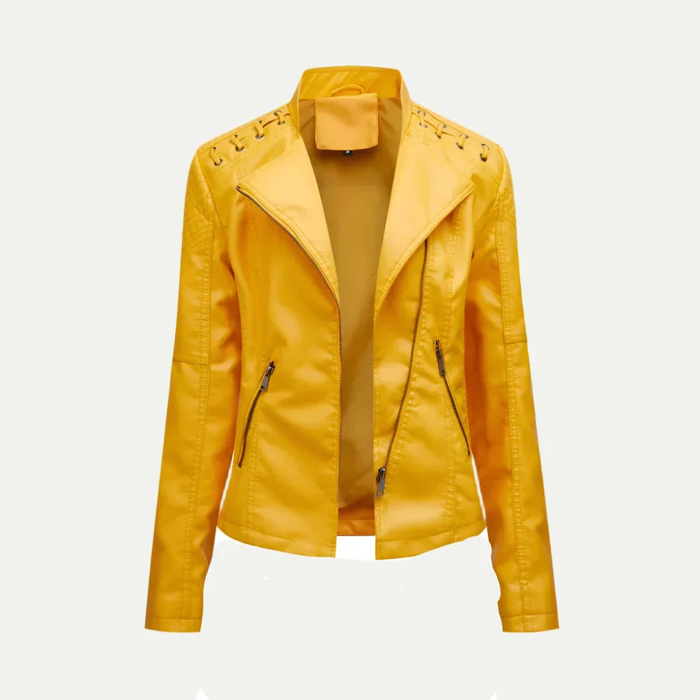 Dames Herfst Korte Leren Jas | Trendy