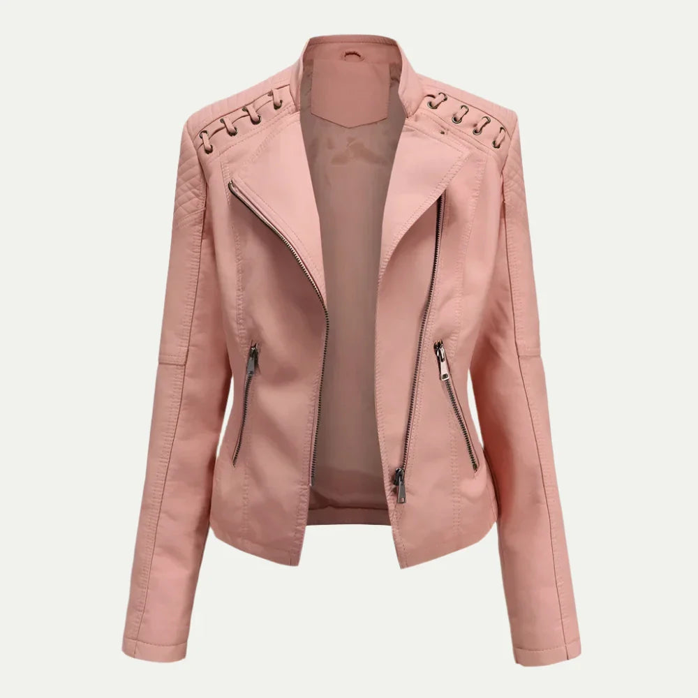 Dames Herfst Korte Leren Jas | Trendy