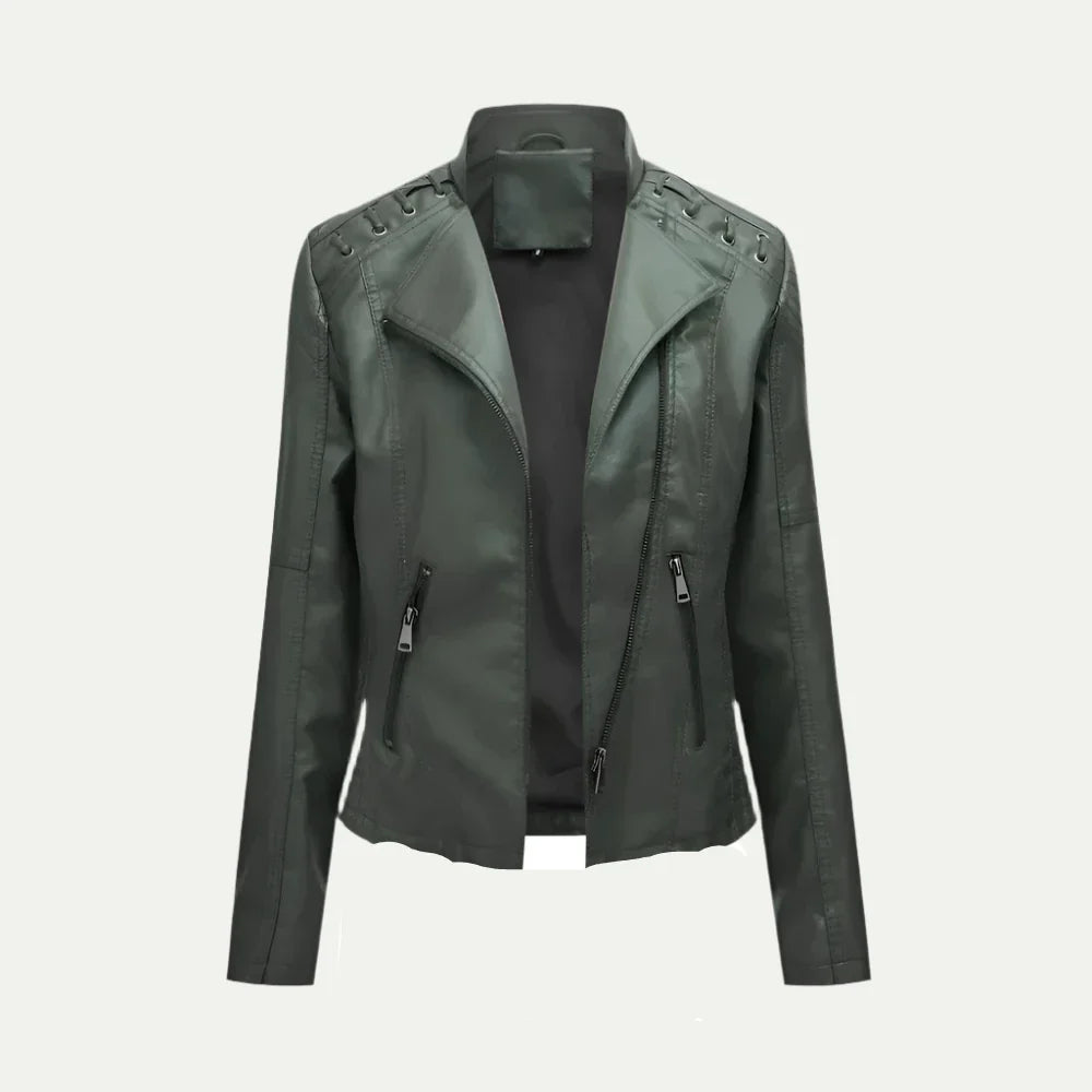 Dames Herfst Korte Leren Jas | Trendy