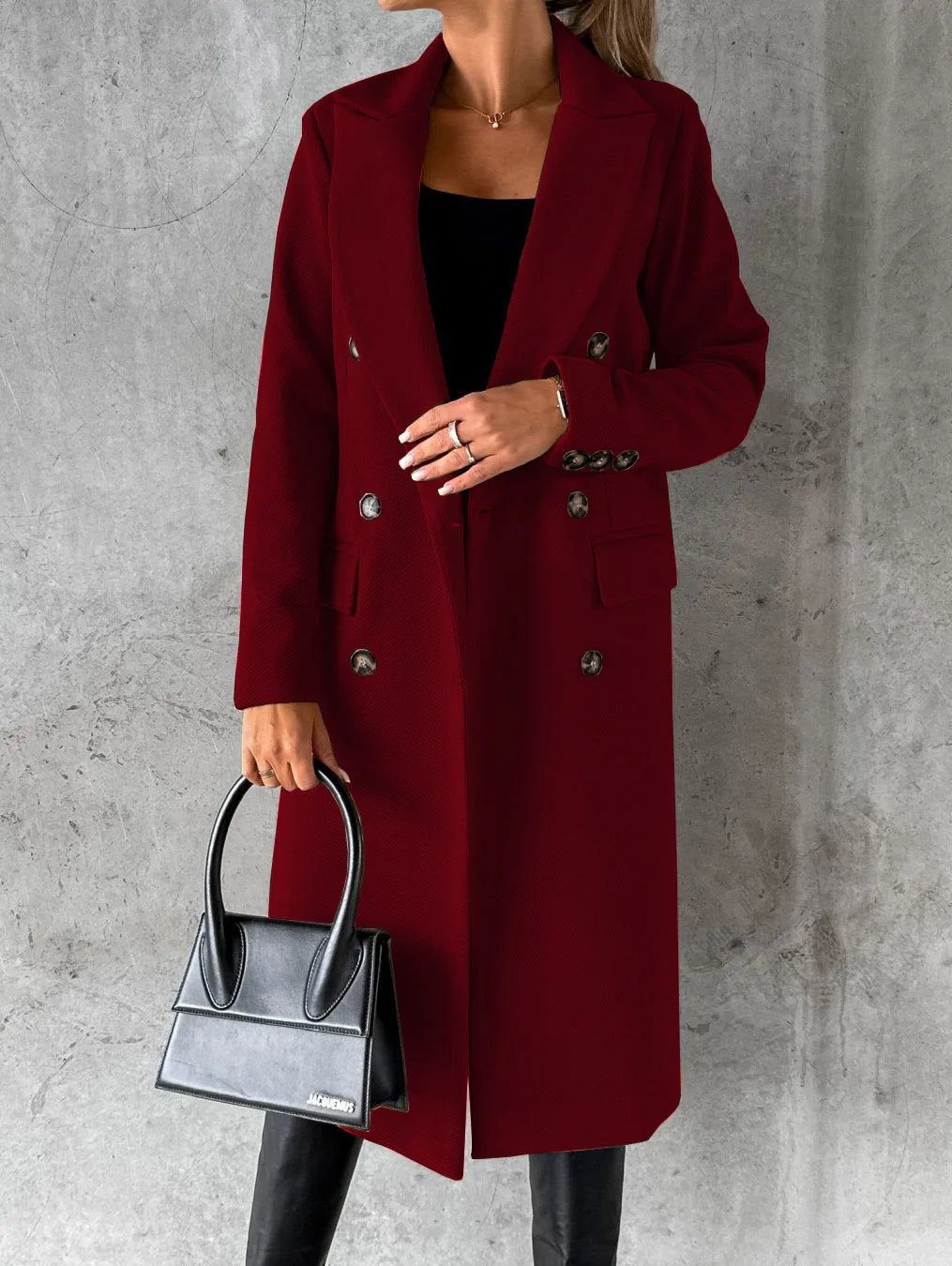 Dames Klassieke Jas | Lange en V-hals Design