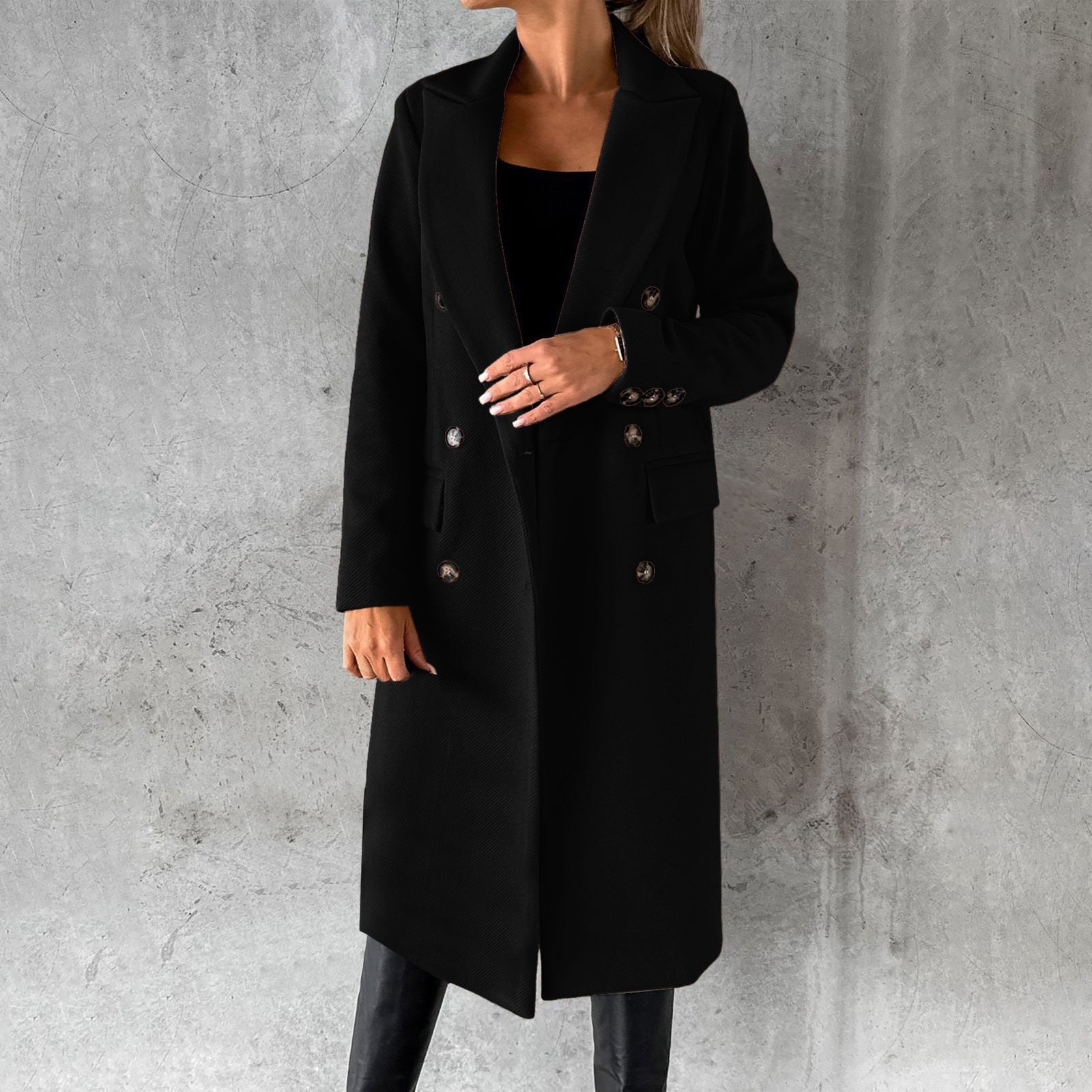 Dames Klassieke Jas | Lange en V-hals Design