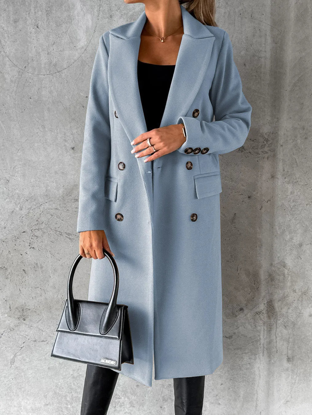 Dames Klassieke Jas | Lange en V-hals Design