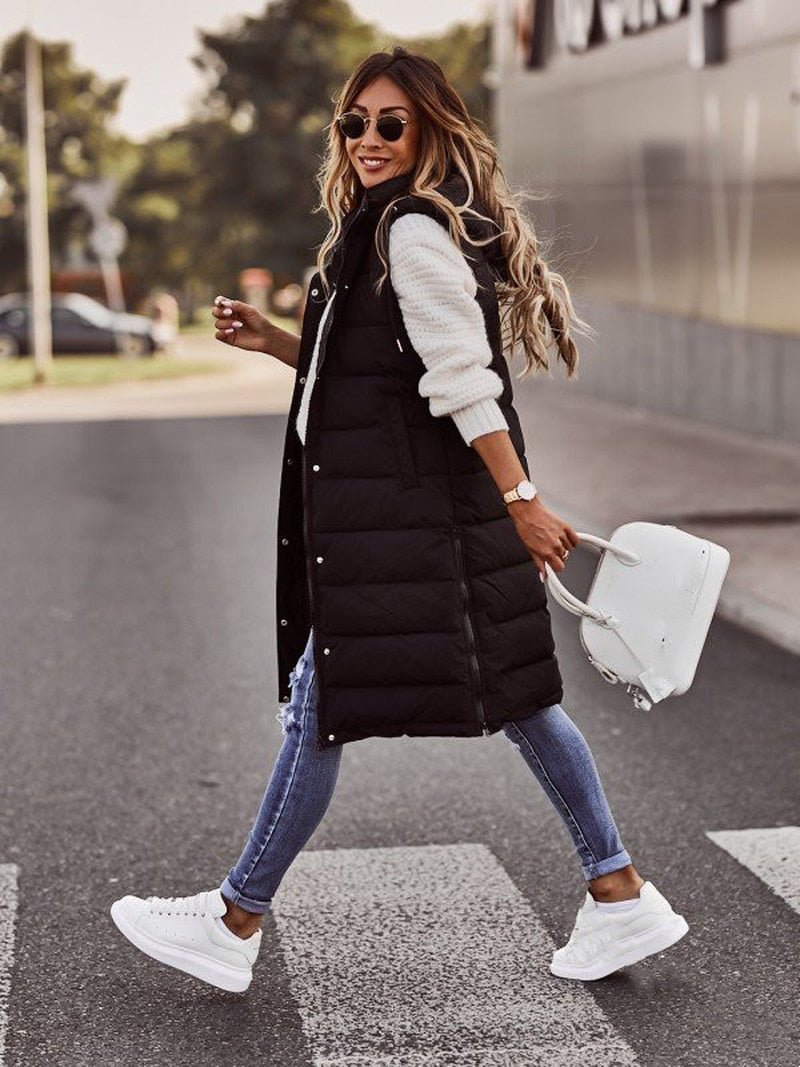 Dames Lange Bodywarmer | Zonder Mouwen