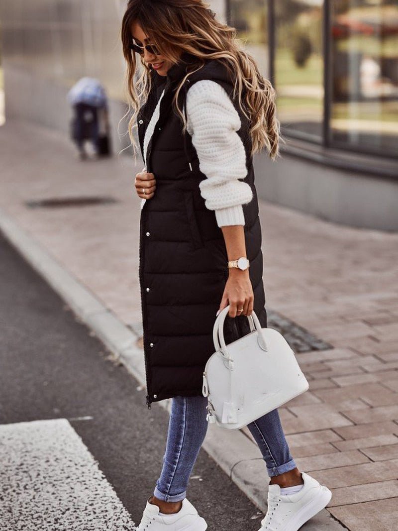 Dames Lange Bodywarmer | Zonder Mouwen