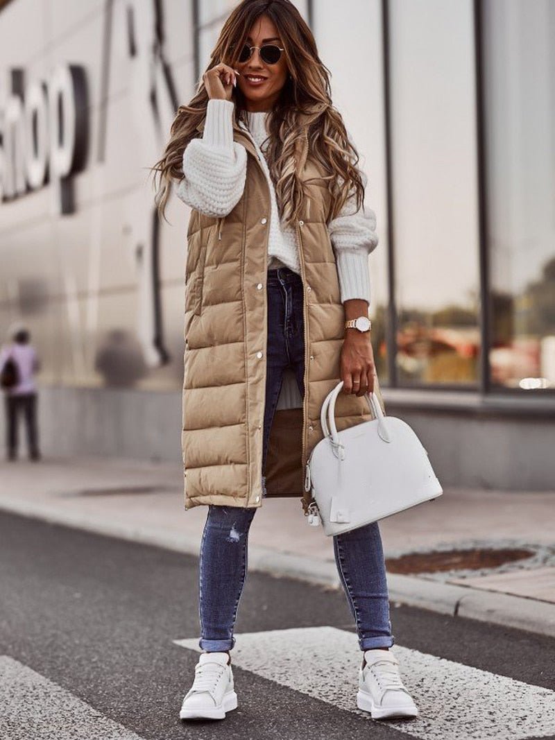 Dames Lange Bodywarmer | Zonder Mouwen
