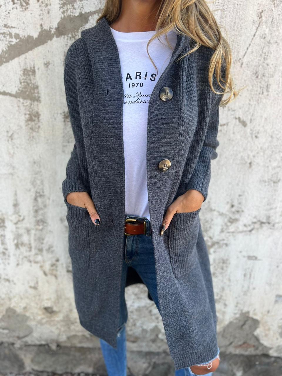 Dames Lange Cardigan | Met Knopen - Herfst