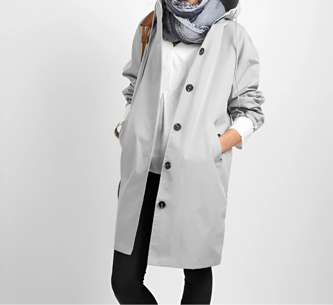 Dames Lange Waterdichte Jas | Met Capuchon