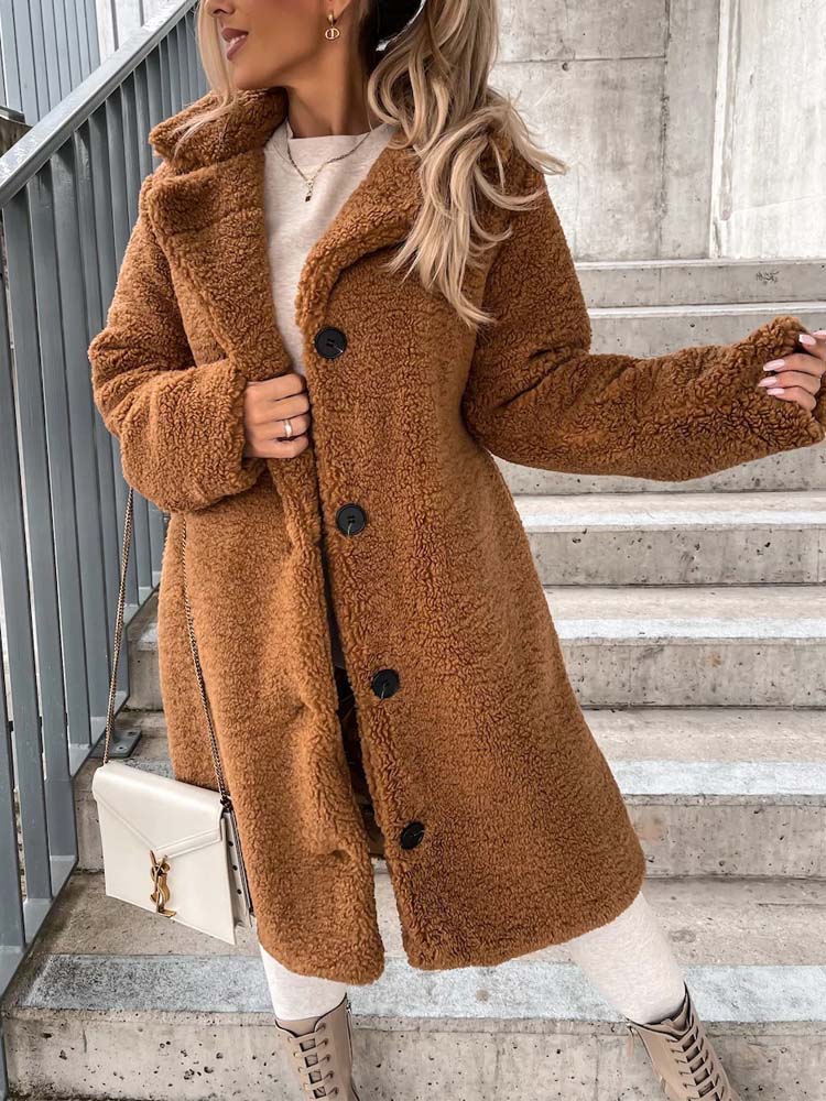 Dames Lange Teddyjas | Knopsluiting