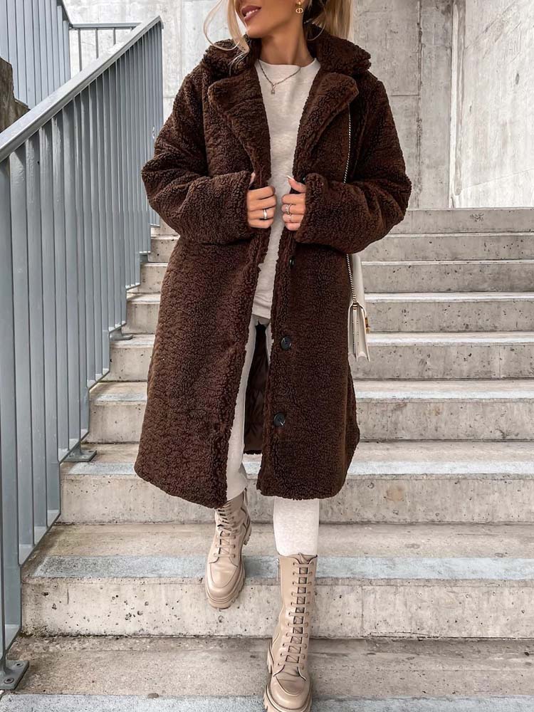 Dames Lange Teddyjas | Knopsluiting