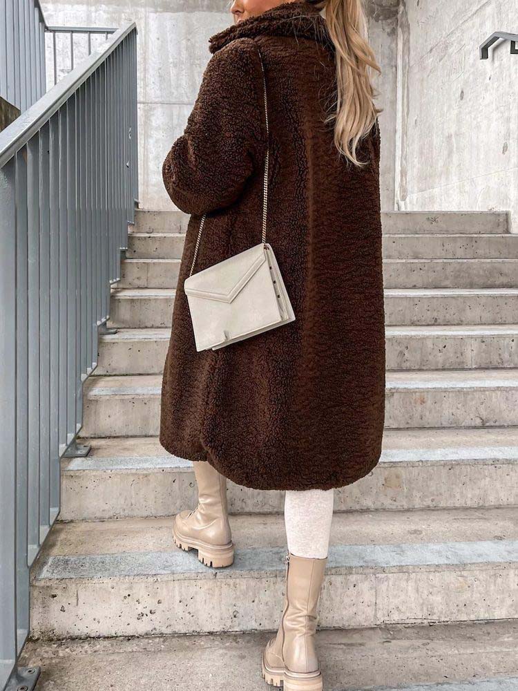 Dames Lange Teddyjas | Knopsluiting
