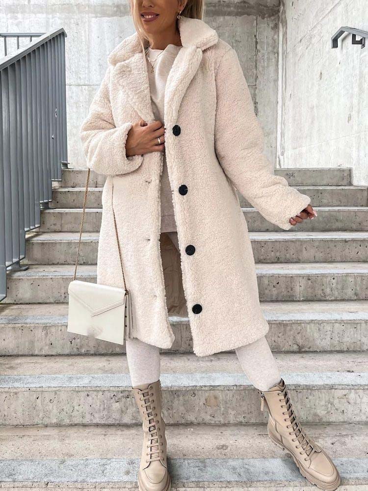 Dames Lange Teddyjas | Knopsluiting