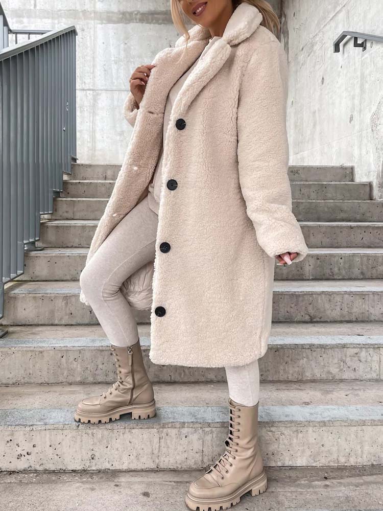 Dames Lange Teddyjas | Knopsluiting