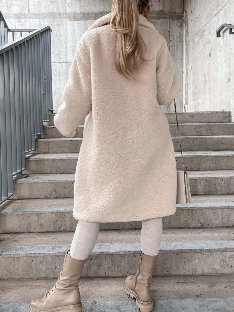 Dames Lange Teddyjas | Knopsluiting