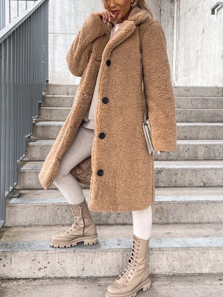 Dames Lange Teddyjas | Knopsluiting