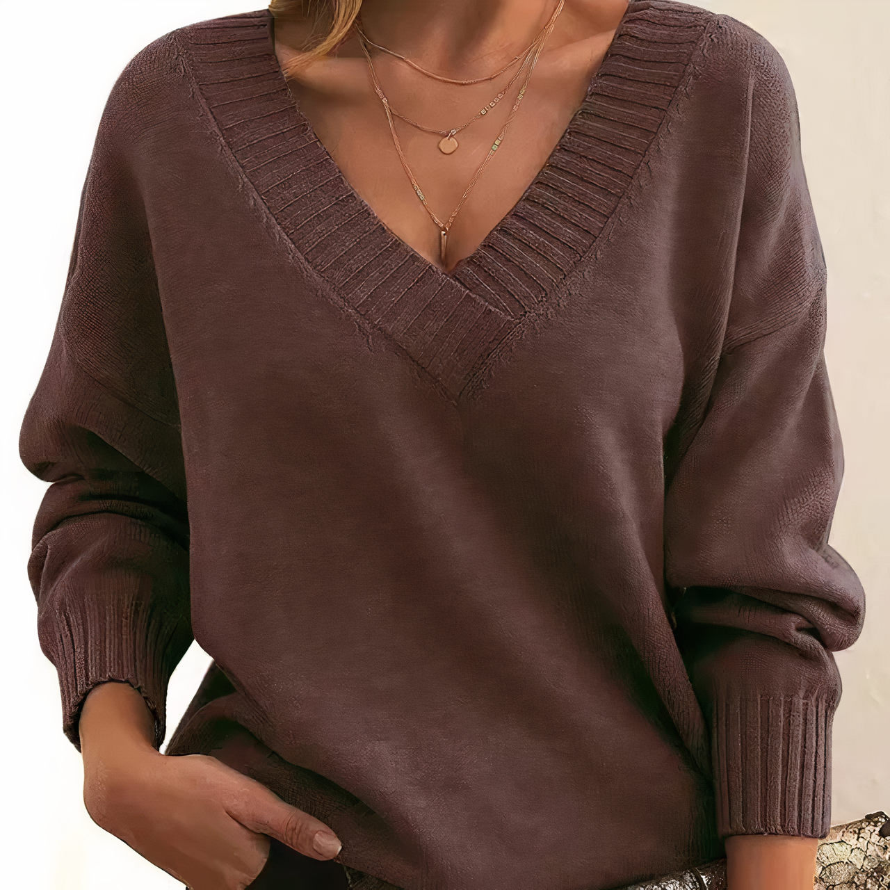 Dames Lichtgewicht Pullover | V-Hals - Herfst