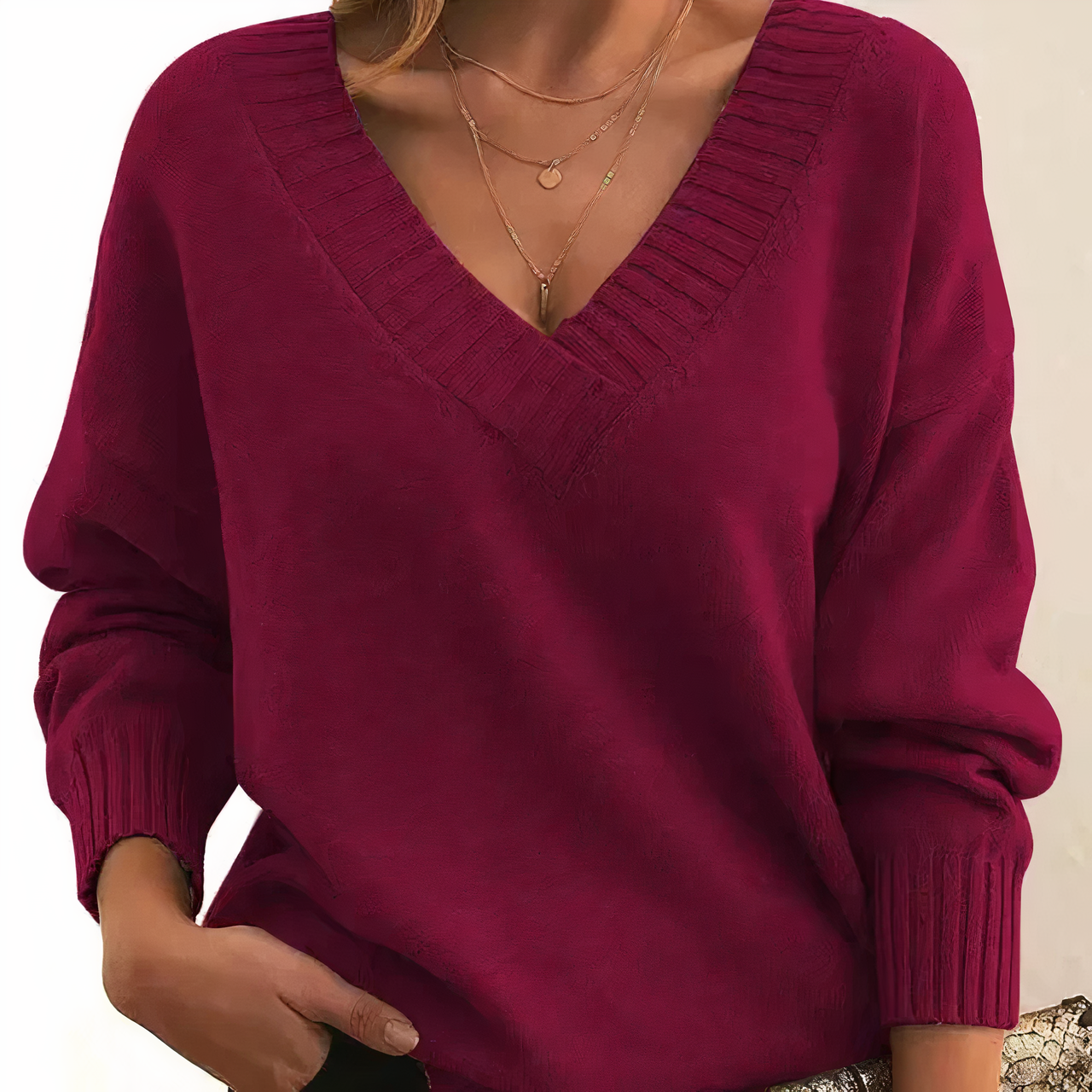 Dames Lichtgewicht Pullover | V-Hals - Herfst