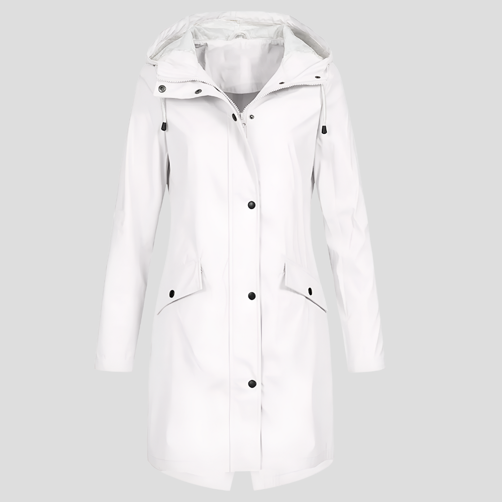 Dames Regenjas met Capuchon | Knoopsluiting