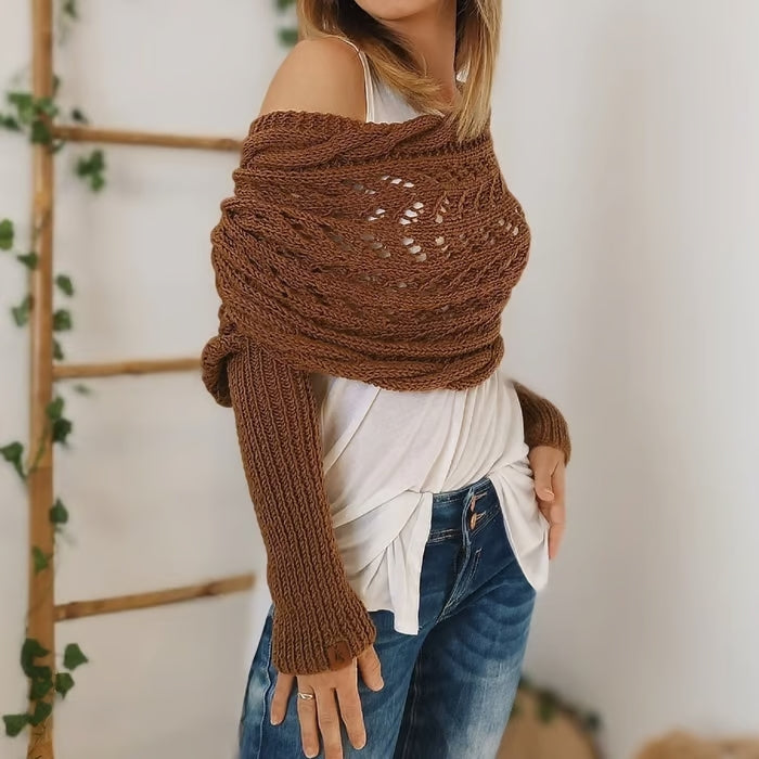 Dames Stijlvolle Gebreide Omslagdoek | Warm