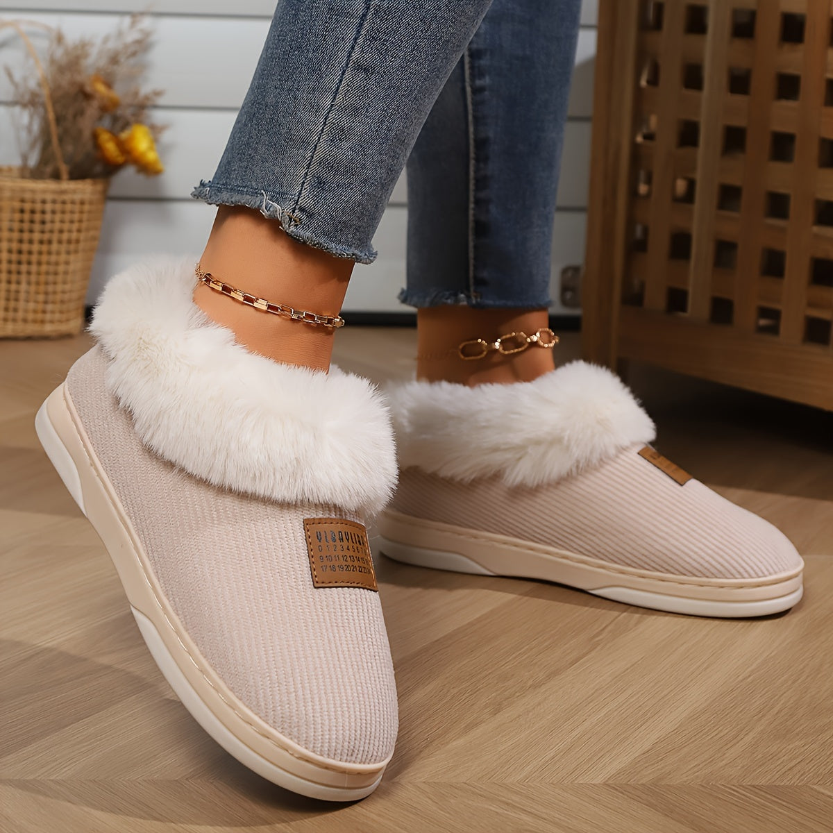 Dames Winter Pantoffels | Antislip - Met Bontvoering