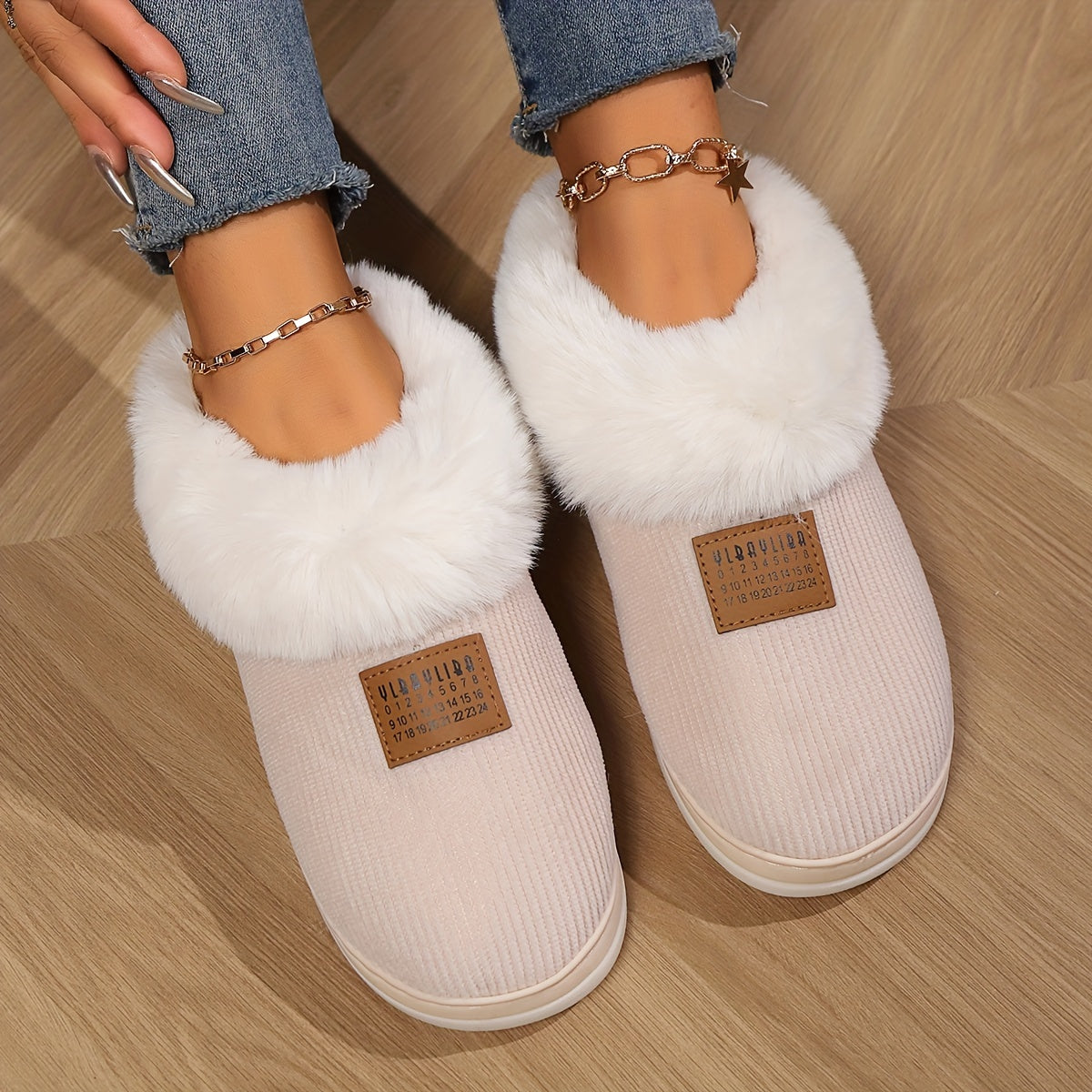 Dames Winter Pantoffels | Antislip - Met Bontvoering