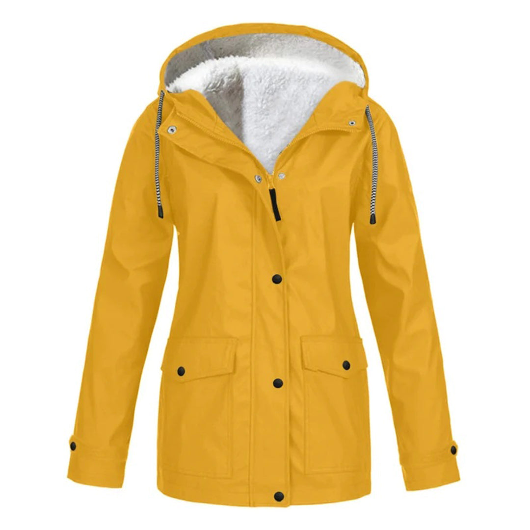 Dames Winter Regenjas met Capuchon en Ritsluiting | Fleece Gevoerd