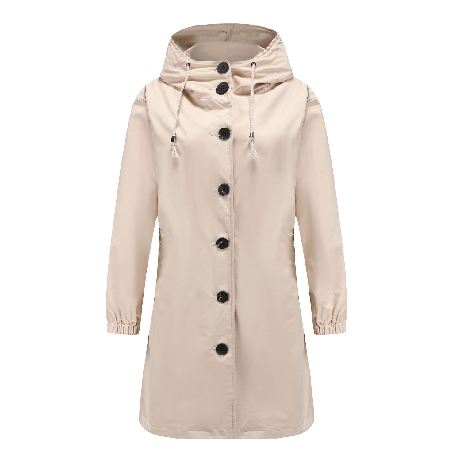 Dames Winter Waterdichte Regenjas | Knoopsluiting - Met capuchon