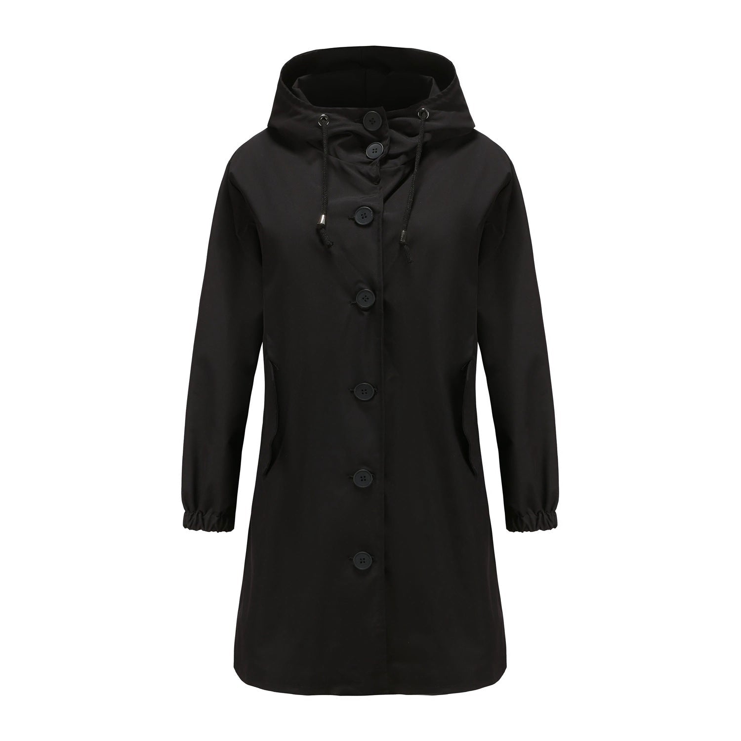Dames Winter Waterdichte Regenjas | Knoopsluiting - Met capuchon