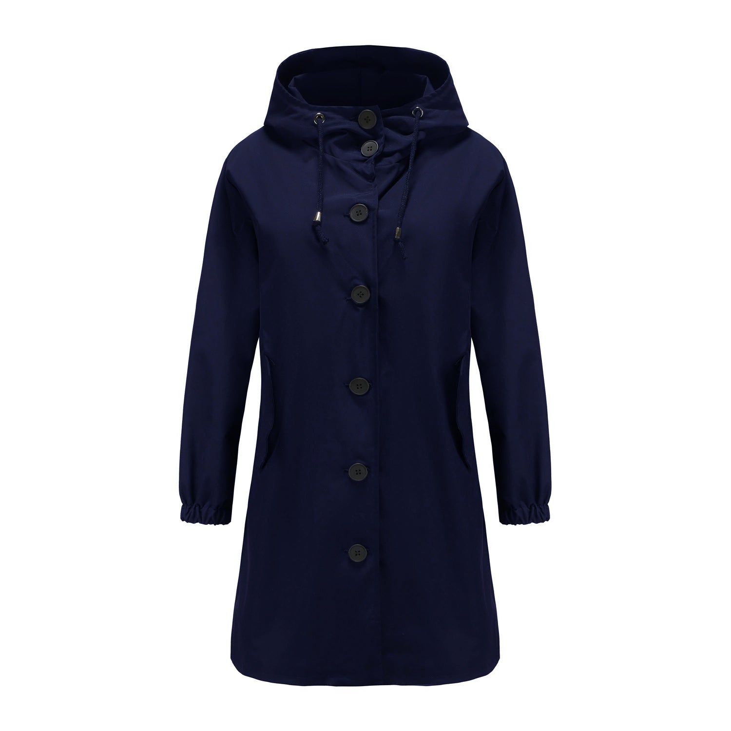 Dames Winter Waterdichte Regenjas | Knoopsluiting - Met capuchon
