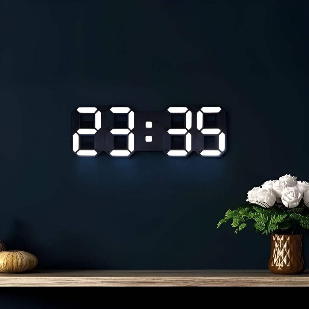 Digitale Wandklok | 3D LED Display