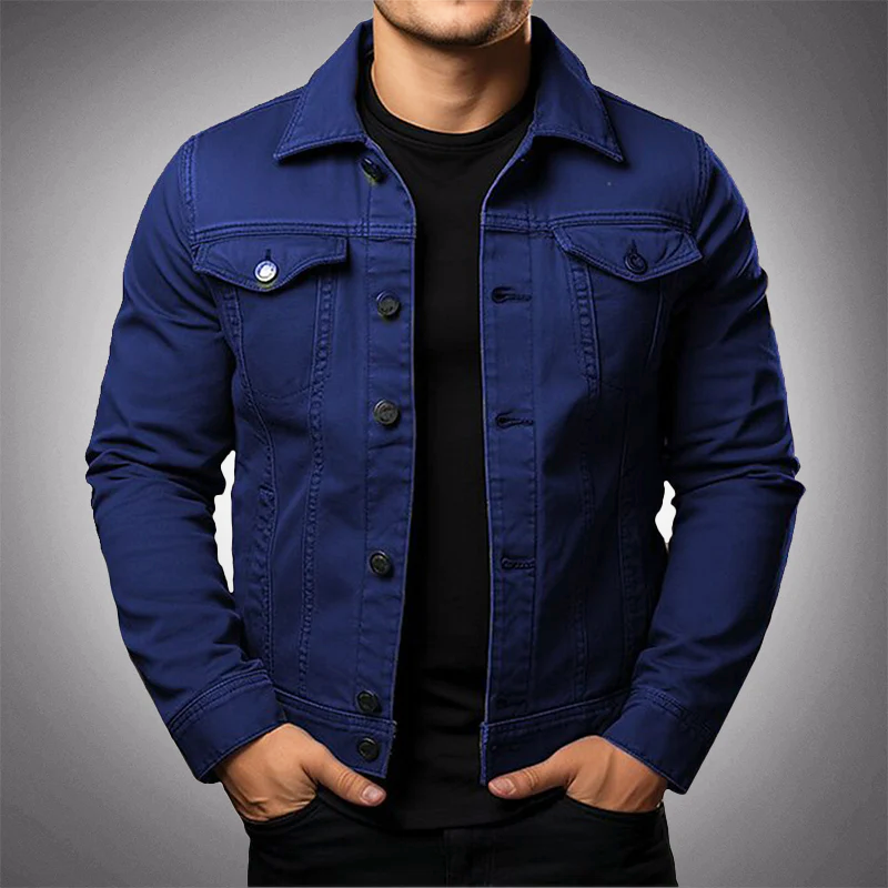 Heren Denim Jack | Tijdloos Design met Knoopsluiting