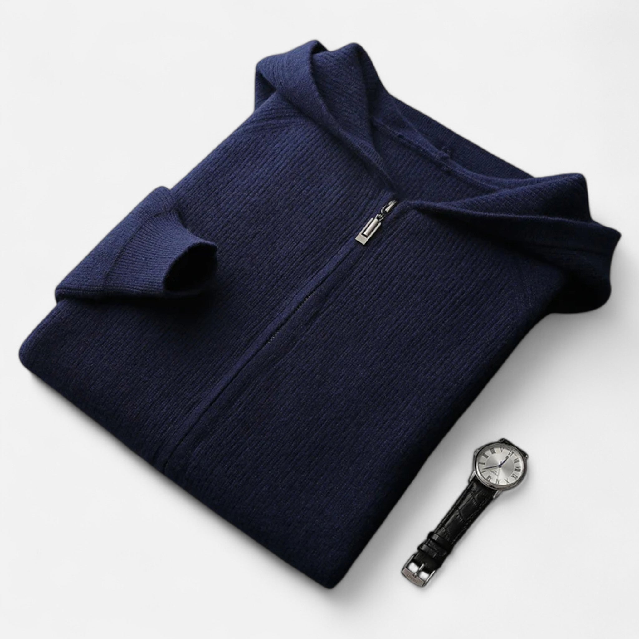 Heren Gebreide Jas met Capuchon | Old Money