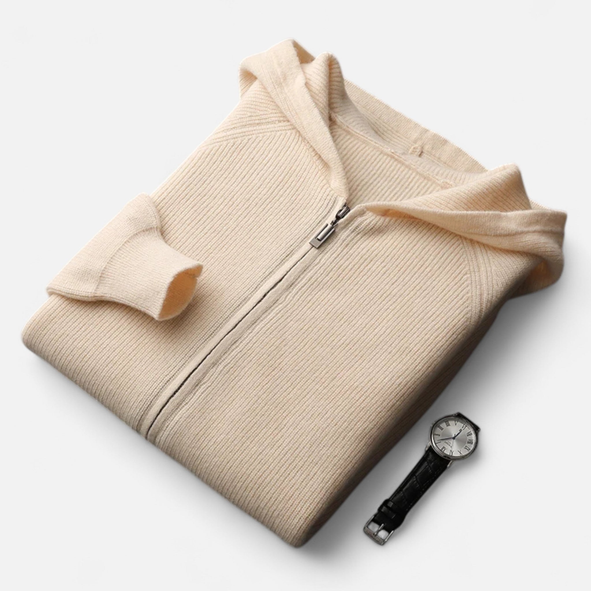 Heren Gebreide Jas met Capuchon | Old Money