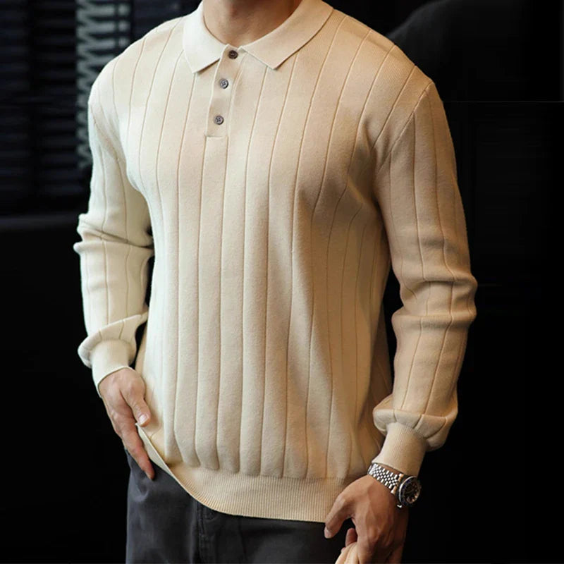 Heren Gebreide Polo Trui | Wol