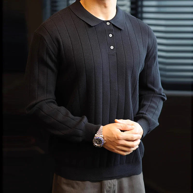 Heren Gebreide Polo Trui | Wol