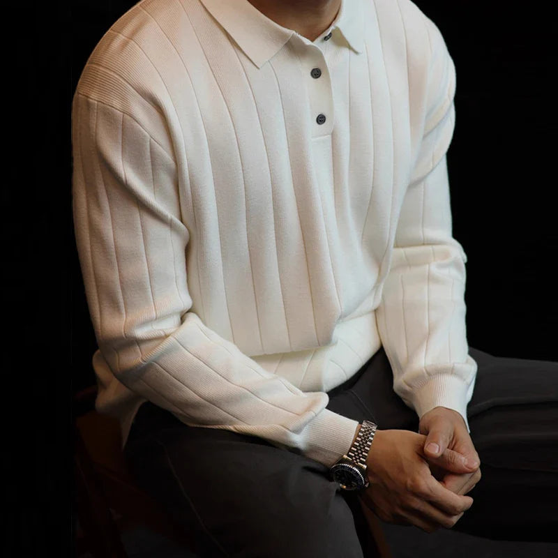 Heren Gebreide Polo Trui | Wol