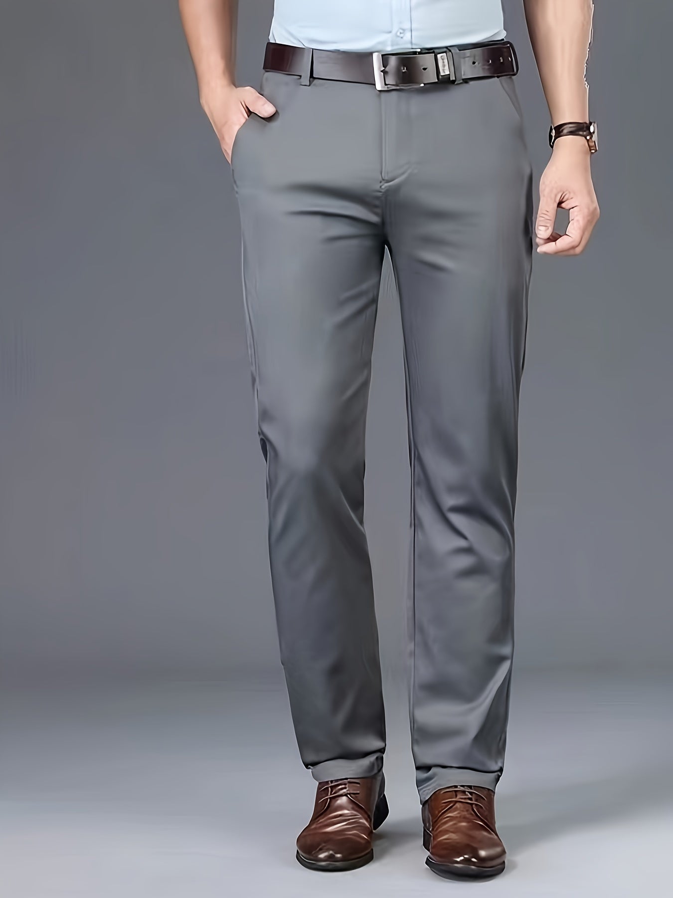 Heren Geklede Broek | Stretch Design in Effen Kleur