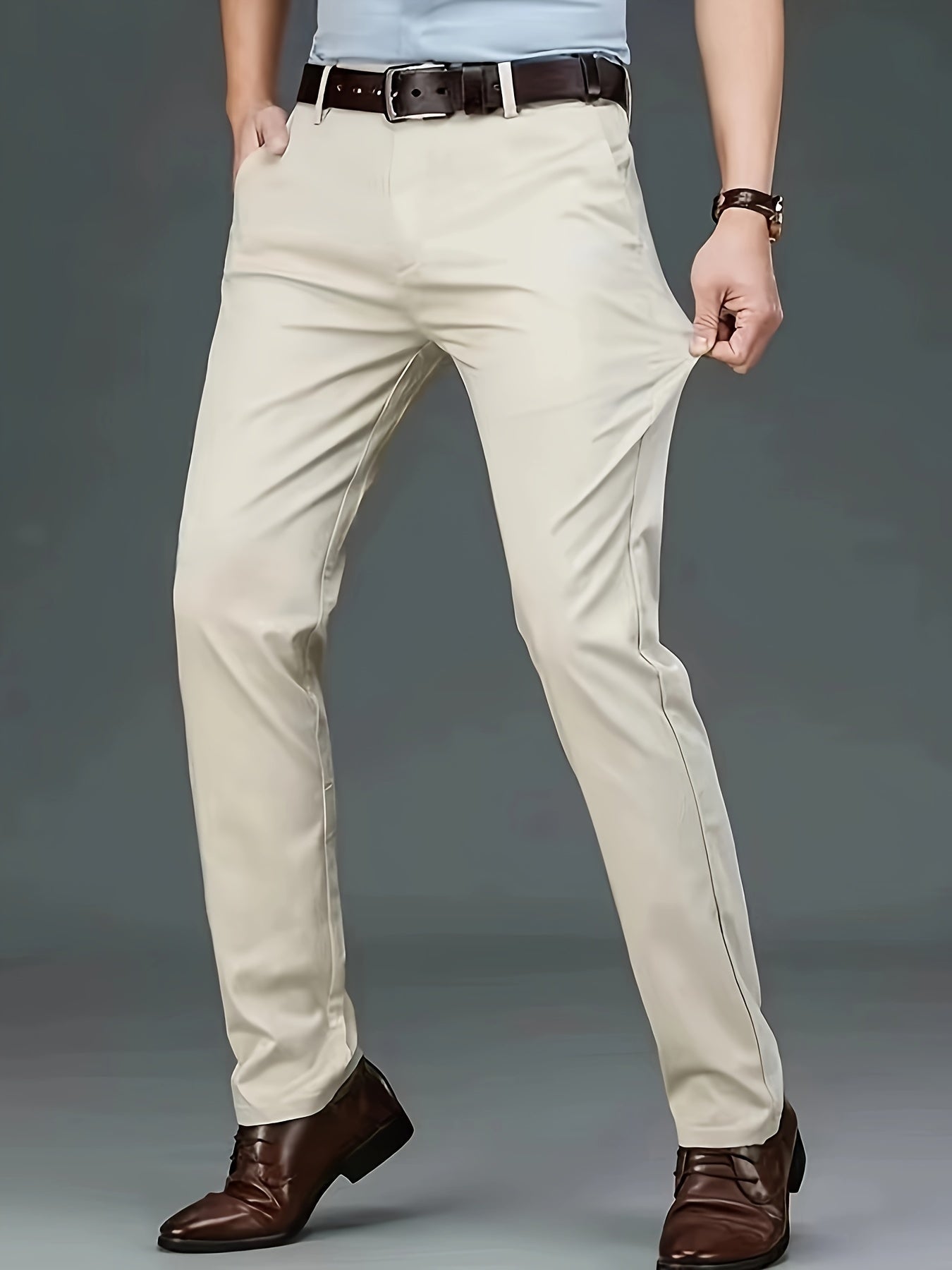 Heren Geklede Broek | Stretch Design in Effen Kleur