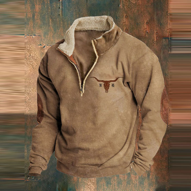 Heren Half-Zip Sweater | Gebreid met Opstaande Kraag