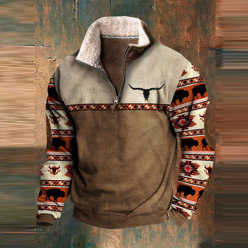 Heren Half-Zip Sweater | Gebreid met Opstaande Kraag