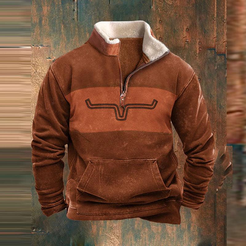 Heren Half-Zip Sweater | Gebreid met Opstaande Kraag