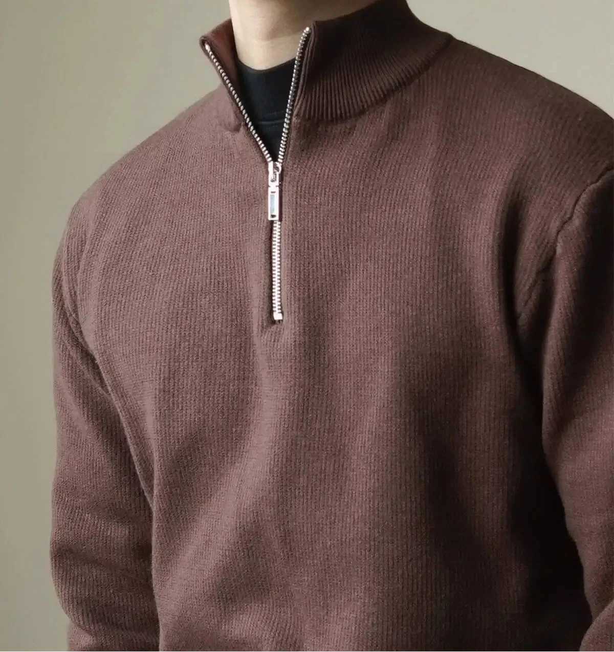 Heren Hoge Kraag Half-Zip Trui | Winter