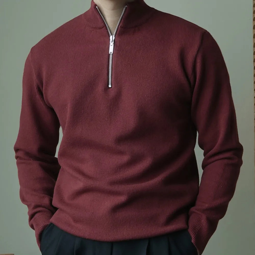 Heren Hoge Kraag Half-Zip Trui | Winter