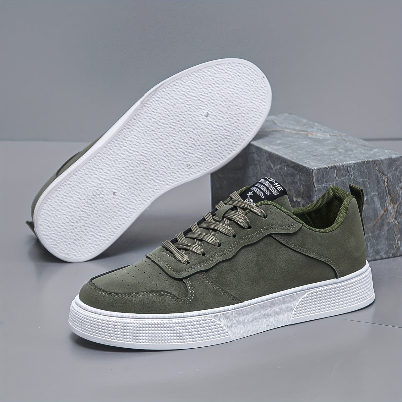 Heren Lage Sneakers | Effen Kleur en Casual Look