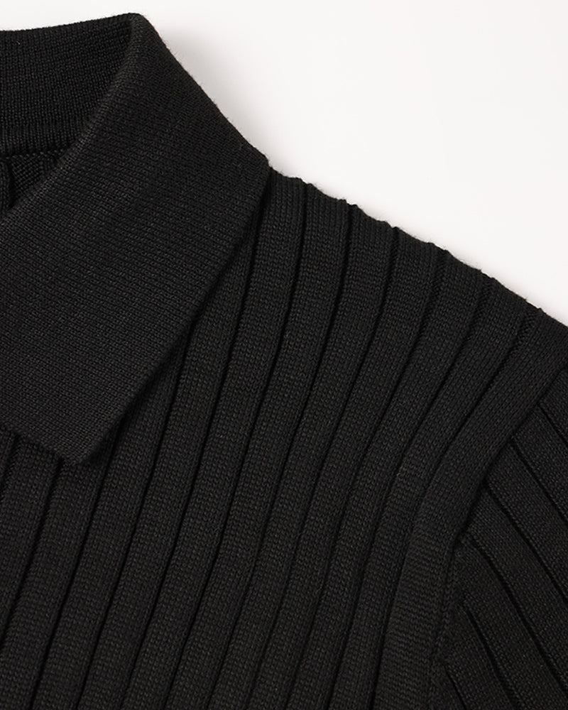 Heren Polo met Lange Mouwen | Kraag Met Knoopsluiting