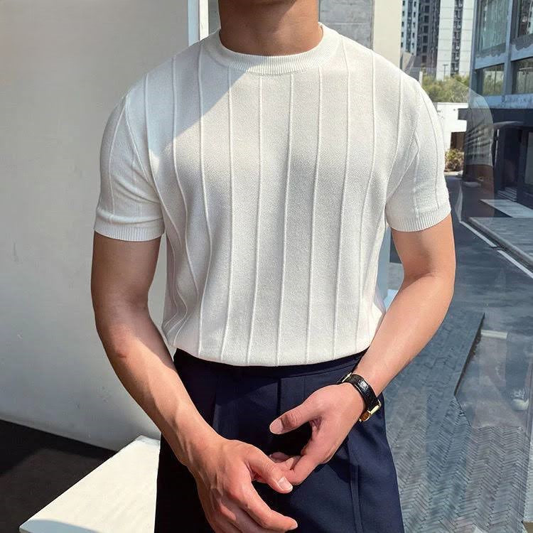 Heren Slim Fit T-Shirt | Gestreept Patroon