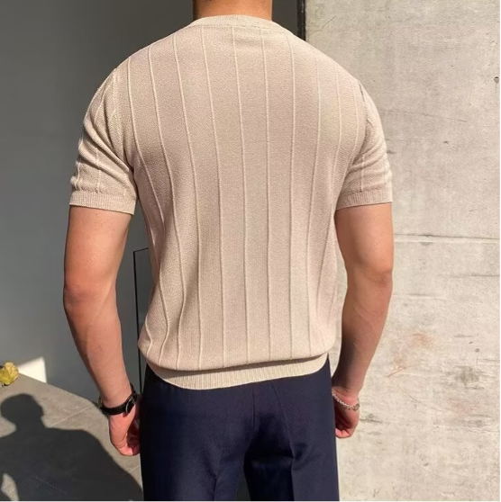 Heren Slim Fit T-Shirt | Gestreept Patroon